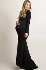 PinkBlush PinkBlush Black Long Sleeve Photoshoot Maternity Gown/Dress - 