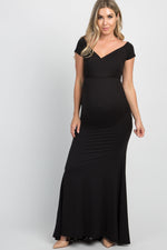 PinkBlush Black Off Shoulder Wrap Maternity Photoshoot Gown/Dress - Person, Dress, Shoe | Everetts Place