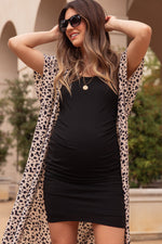 PinkBlush PinkBlush Black Sleeveless Ribbed Fitted Maternity DressEveretts Place