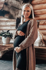 PinkBlush PinkBlush Black Sleeveless Ribbed Fitted Maternity DressEveretts Place