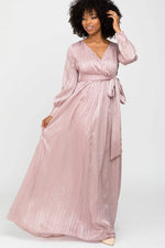PinkBlush PinkBlush Chiffon Maxi Dress with Wrap V Neckline for Elegant Women - 