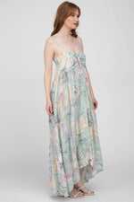 PinkBlush PinkBlush Floral Maxi Dress with Front Tie and Ruffles for Elegant Women - 