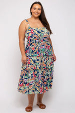 PinkBlush PinkBlush Floral Tiered Maternity Midi Dress for Stylish Moms - to - Be - 