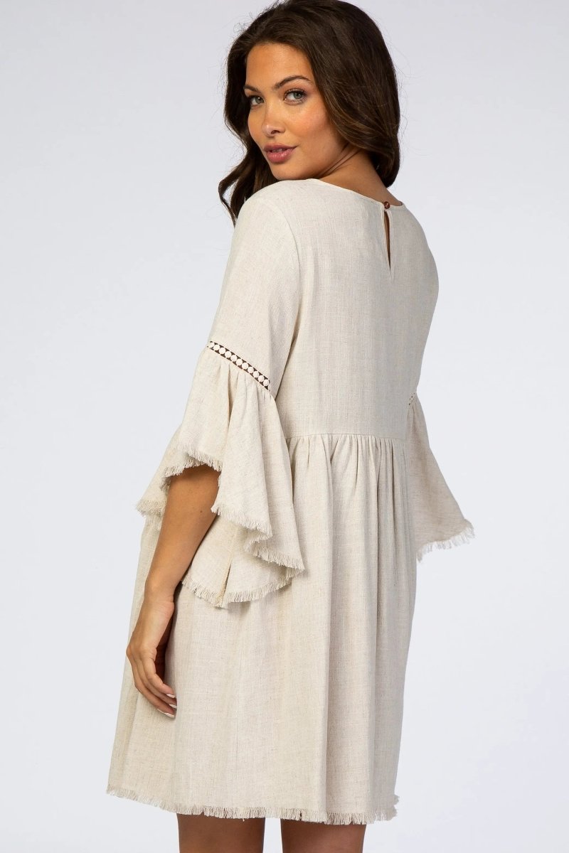 PinkBlush PinkBlush Maternity Dress with Crochet Trim for Elegant Expecting Mothers - 