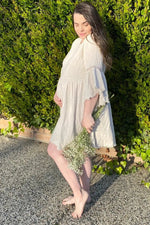 PinkBlush PinkBlush Maternity Dress with Crochet Trim for Elegant Expecting Mothers - 