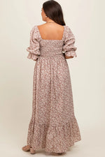 PinkBlush PinkBlush Maternity Maxi Dress with Ruffle Hem for Expecting Mothers - 