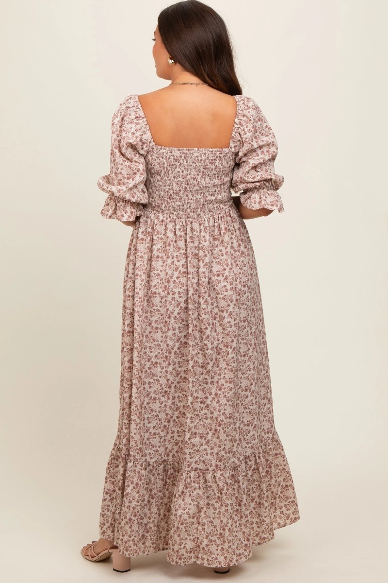 PinkBlush PinkBlush Maternity Maxi Dress with Ruffle Hem for Expecting Mothers - 