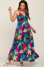 PinkBlush PinkBlush Maternity Maxi Dress with Tropical Floral Design for Expecting Moms - 