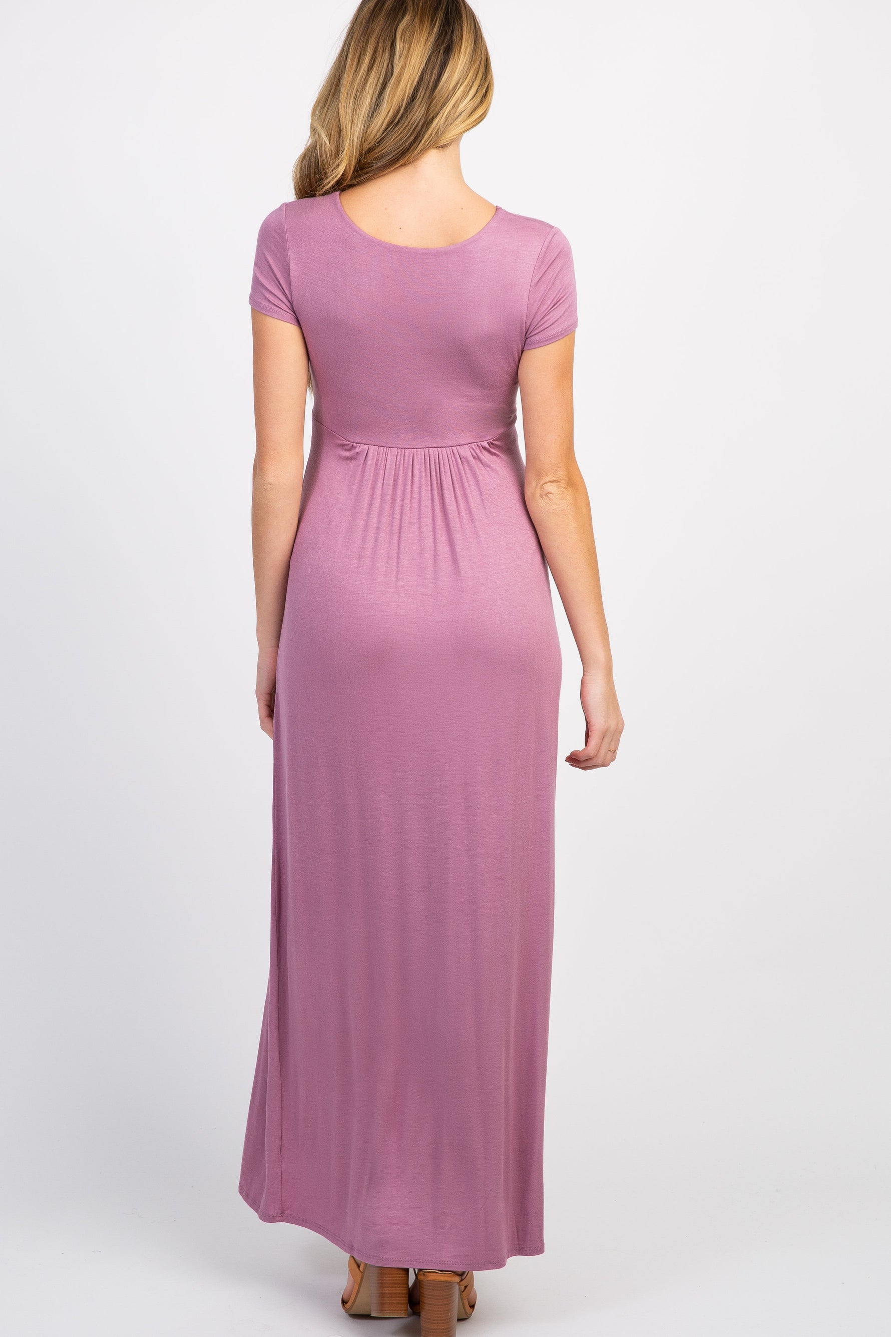 PinkBlush PinkBlush Mauve Draped Maternity/Nursing Maxi Dress Everetts Place