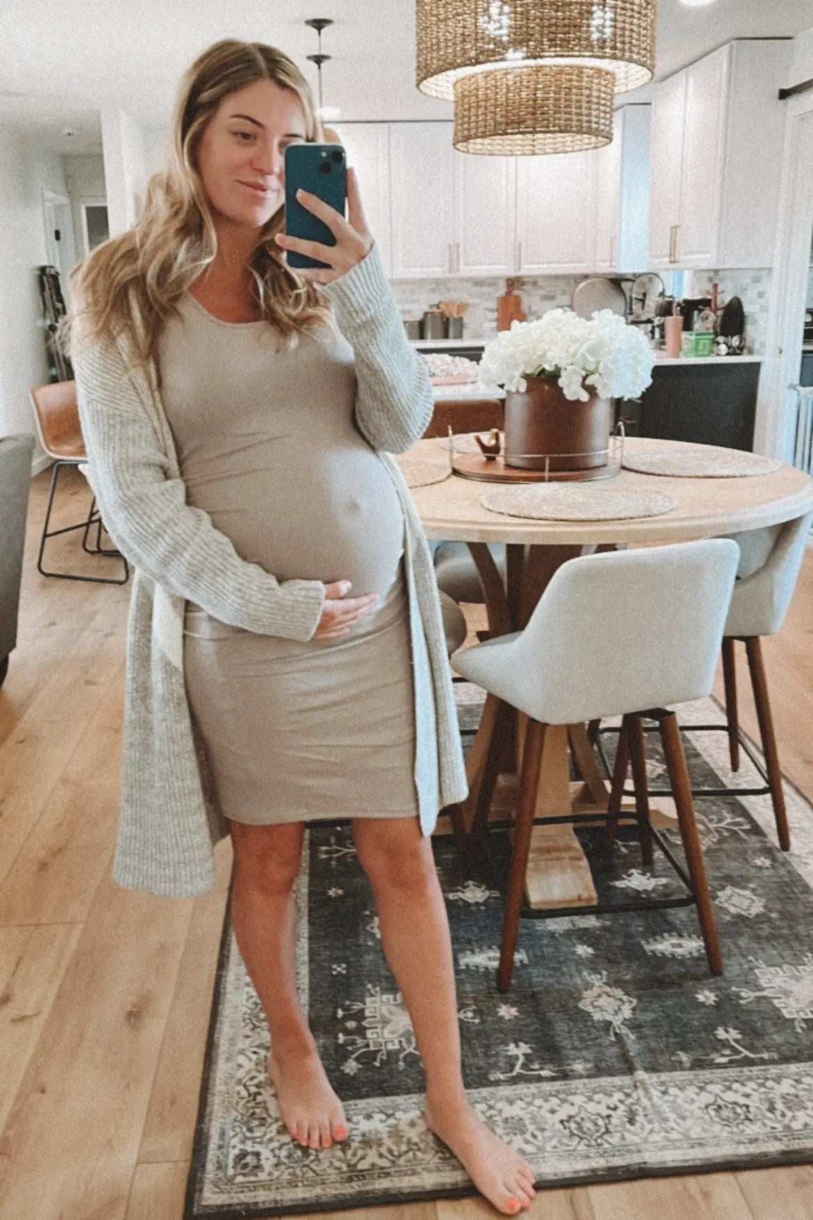 PinkBlush PinkBlush Mocha Ribbed Ruched Sleeveless Maternity Dress - 