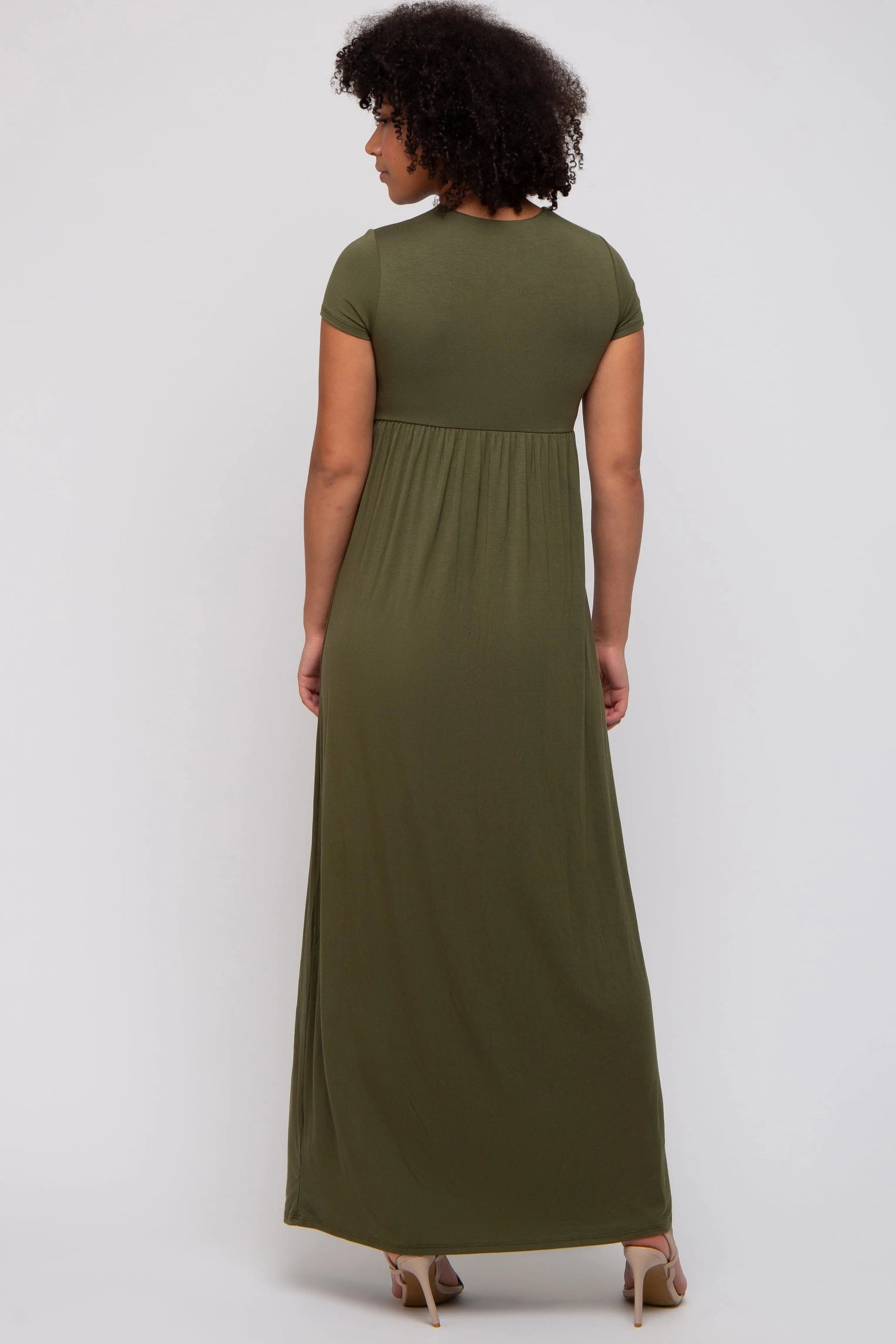 PinkBlush PinkBlush Olive Draped Nursing Maxi Dress - 