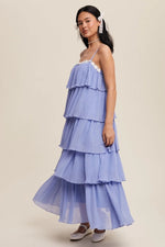 PinkBlush PinkBlush Periwinkle Ruffle Tiered Maxi Dress for Elegant Women - 