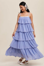 PinkBlush PinkBlush Periwinkle Ruffle Tiered Maxi Dress for Elegant Women - 
