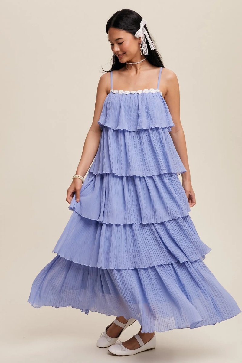 PinkBlush PinkBlush Periwinkle Ruffle Tiered Maxi Dress for Elegant Women - 
