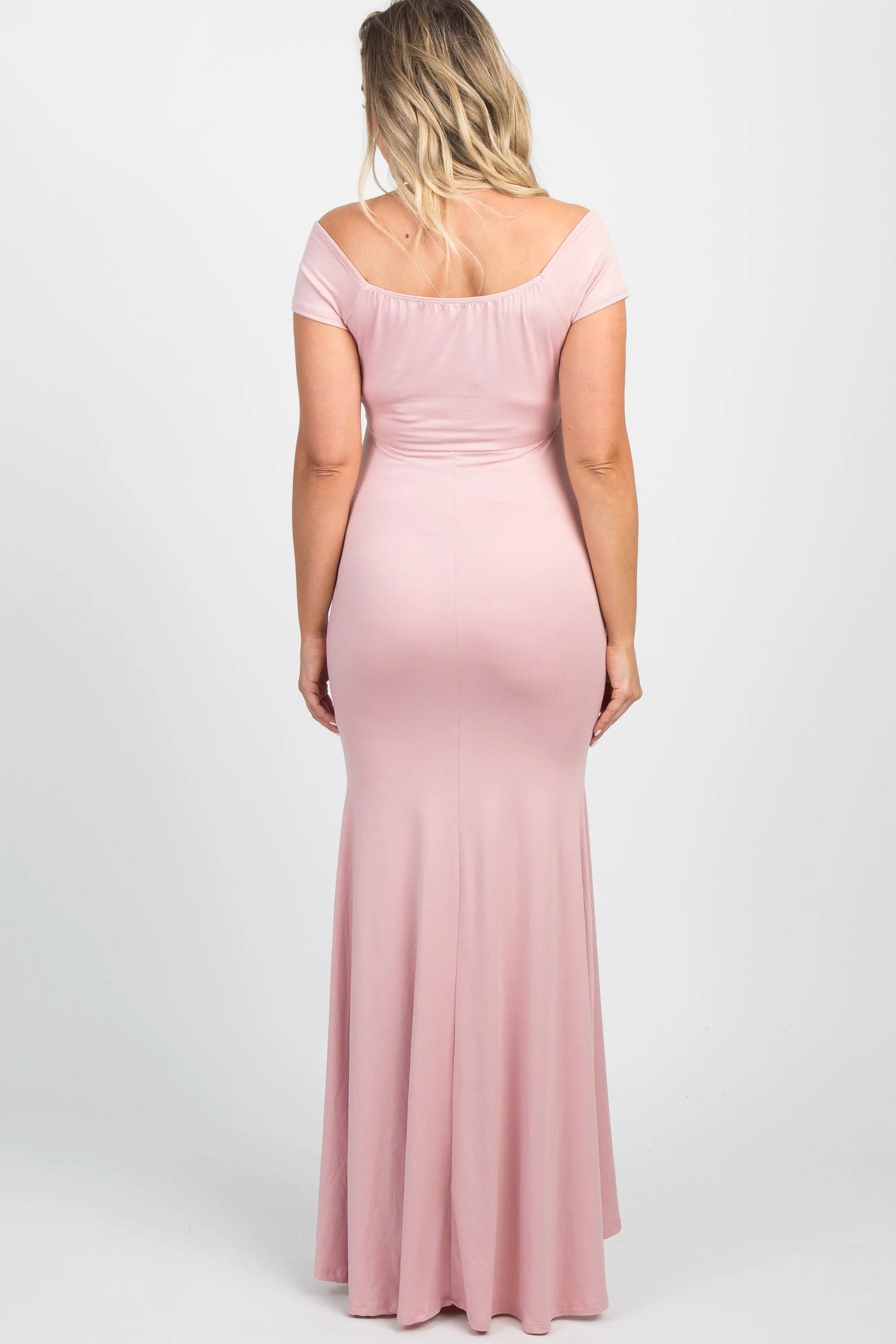 PinkBlush PinkBlush Pink Off Shoulder Wrap Maternity Photoshoot Gown/Dress - 