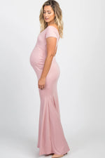PinkBlush PinkBlush Pink Off Shoulder Wrap Maternity Photoshoot Gown/Dress - 