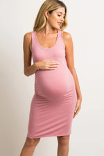 PinkBlush Pink Sleeveless Ruched Fitted Maternity Dress - Shoulder, Day Dress, One-piece garment, Fashion, Cocktail dress | Everetts Place