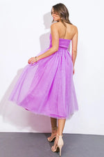 PinkBlush PinkBlush Strapless Midi Dress with Elegant Fit for Special Occasions - 