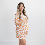 Women's short-sleeve tee and boxer-style shorts set in a pizza print, made of bamboo lyocell.