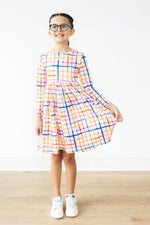 Mila & Rose ® Plaid About You L/S Pocket Twirl Dress - 