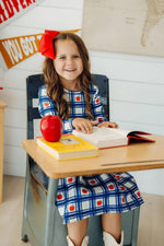 Mila & Rose ® Plaid Apples L/S Pocket Twirl Dress - 