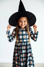 Mila & Rose ® Plaid Pumpkins L/S Pocket Twirl Dress - 