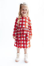 Mila & Rose ® Plaid Trees L/S Pocket Twirl Dress - 