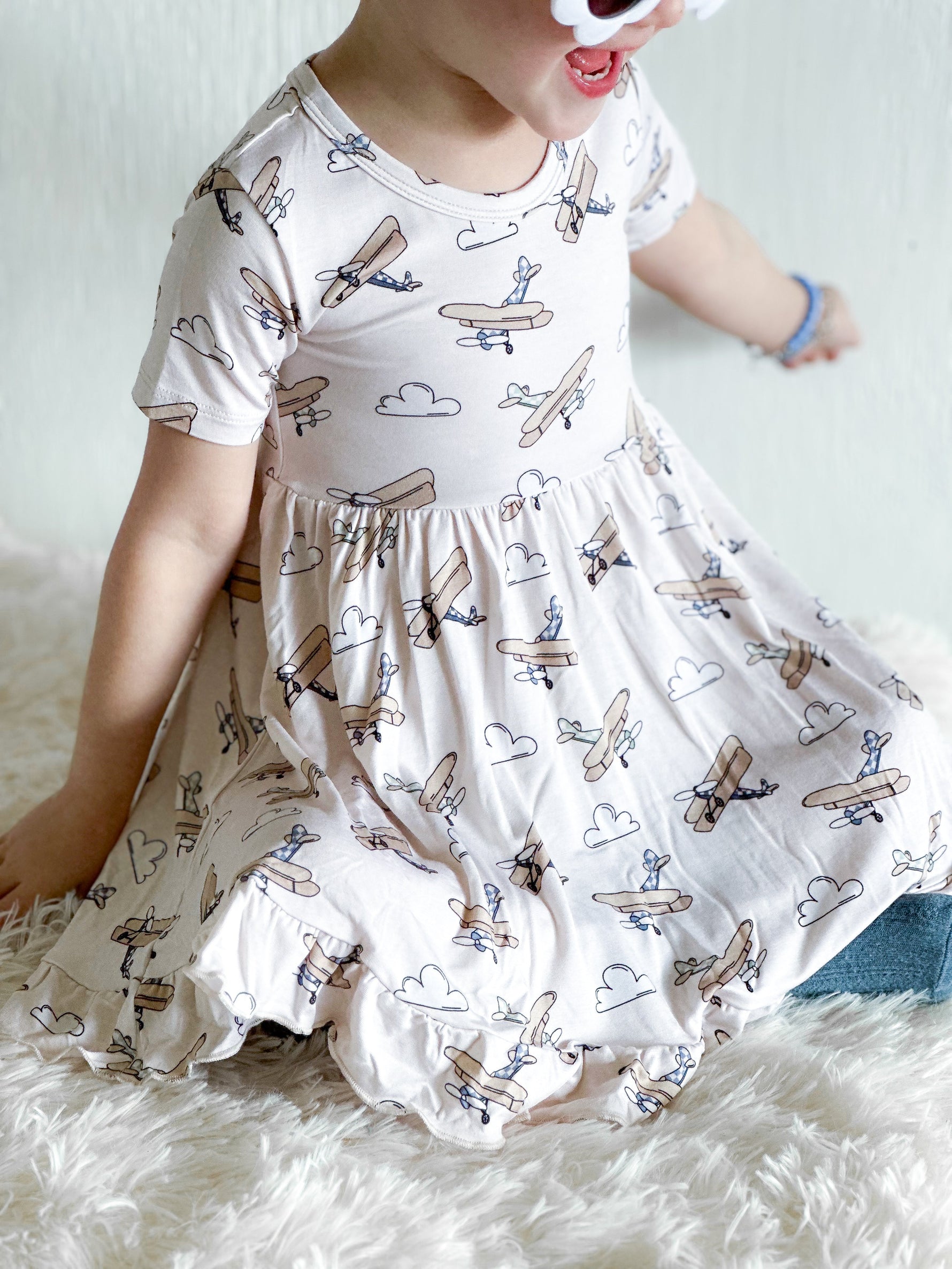 DREAM BIG LITTLE CO PLANE FUN DREAM RUFFLE DRESSEveretts Place