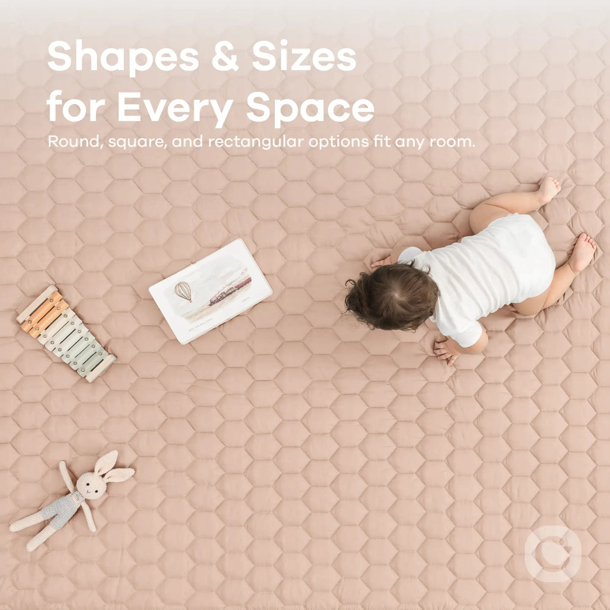 Comfy Cubs Play Mat with Non - Slip Bottom in Blush - 