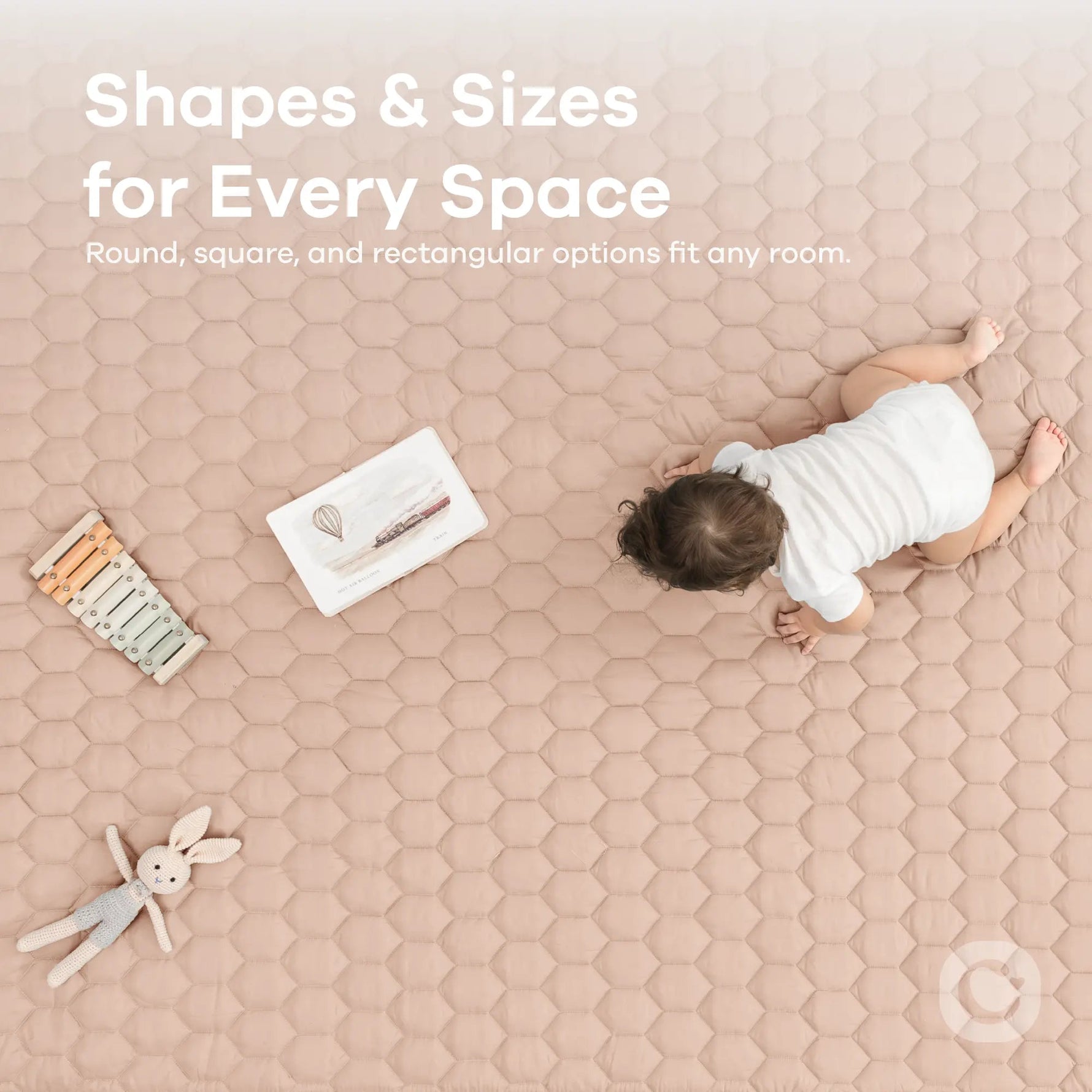 Comfy Cubs Play Mat with Non - Slip Bottom in Blush - 