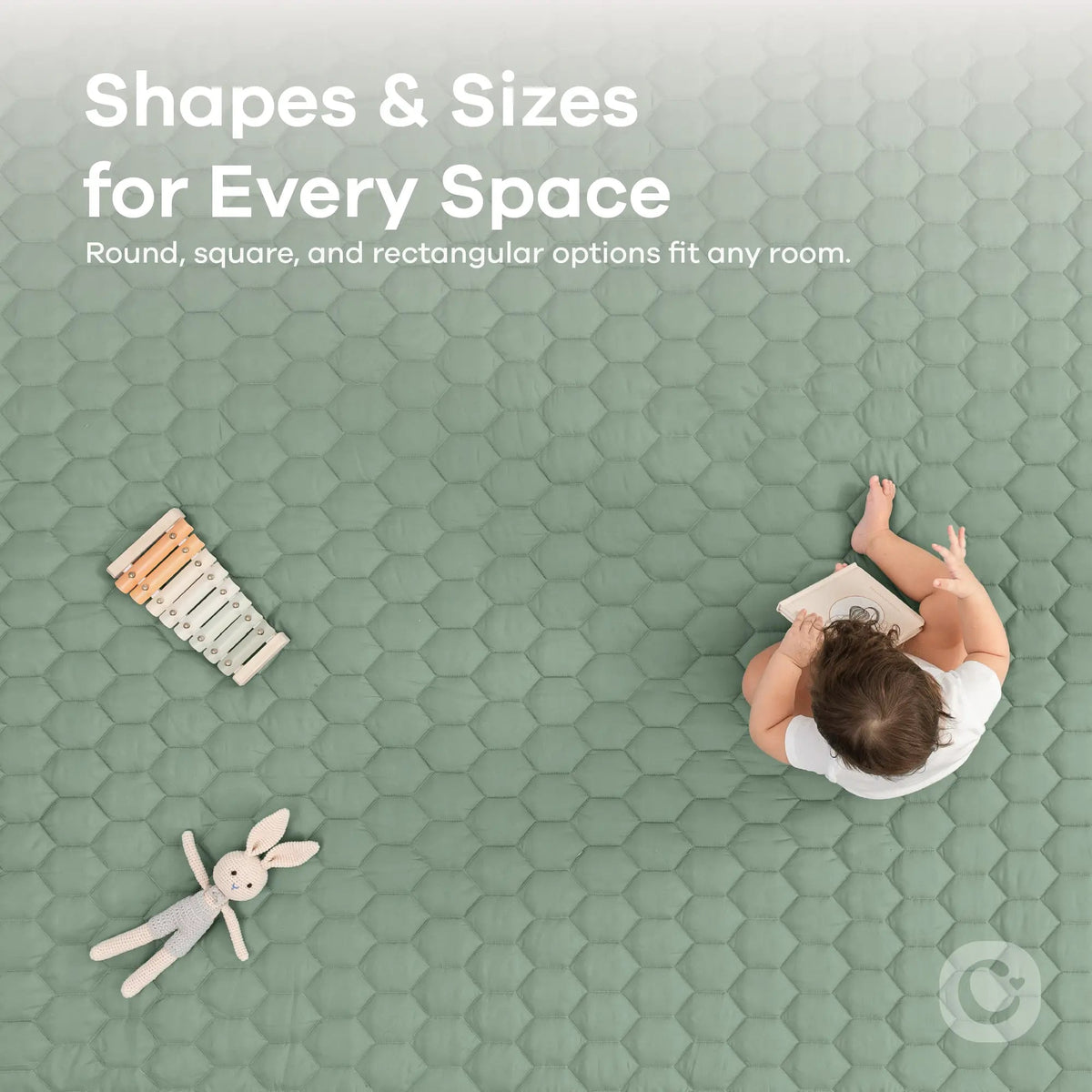 Comfy Cubs Play Mat with Non - Slip Bottom in Fern - 