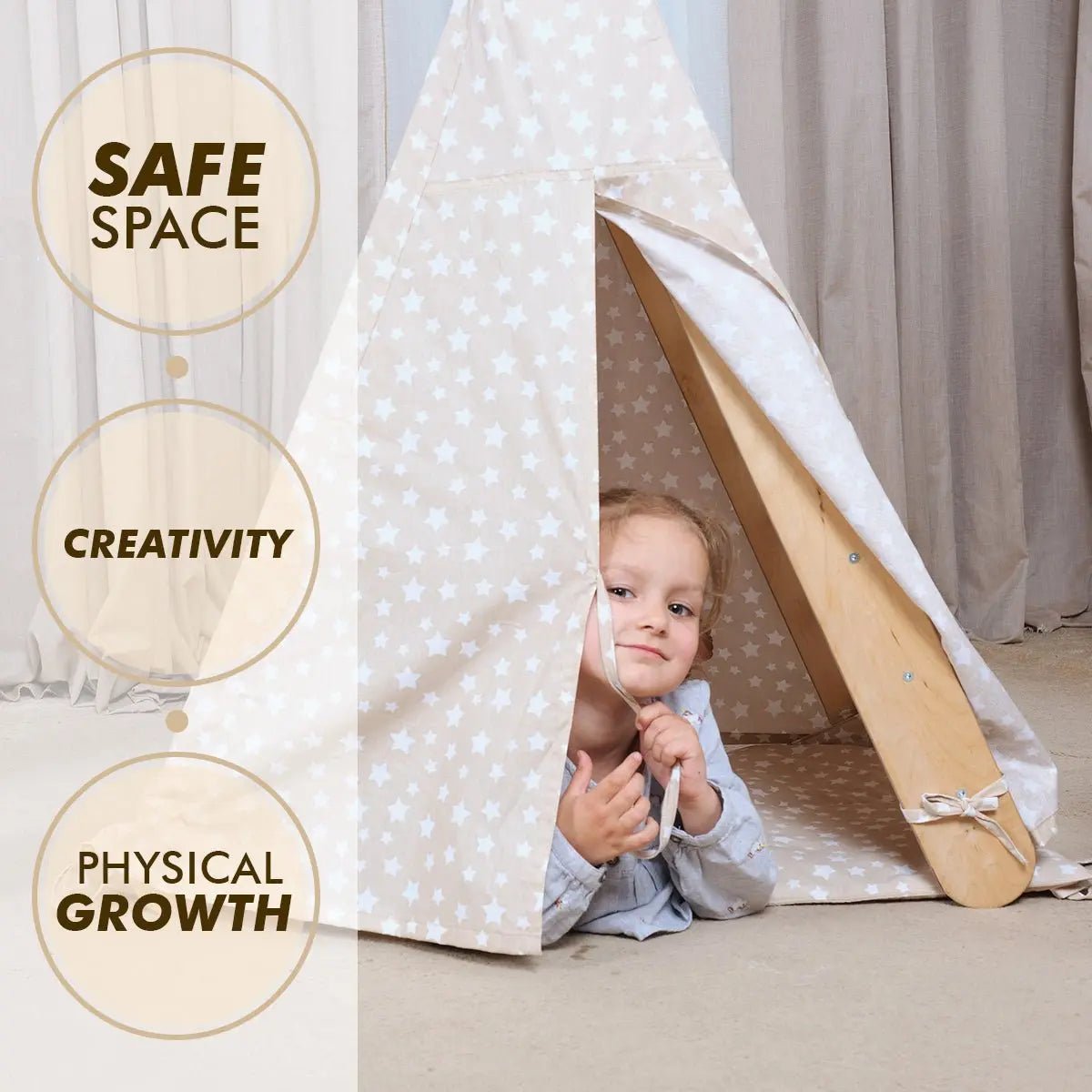 Goodevas Play Tent Cover with Mat for Climbing Triangle Ladder Cozy Teepee Setup - Everetts Place Boutique - 