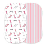 Newcastle Classics Playful Kitty Bamboo Changing Pad Cover with Candy Stripe Design for Babies - Baby & Toddler > Diapering > Changing Mat & Tray Covers > Diaper Changing Pad Covers Bamboo Bassinet Sheet
