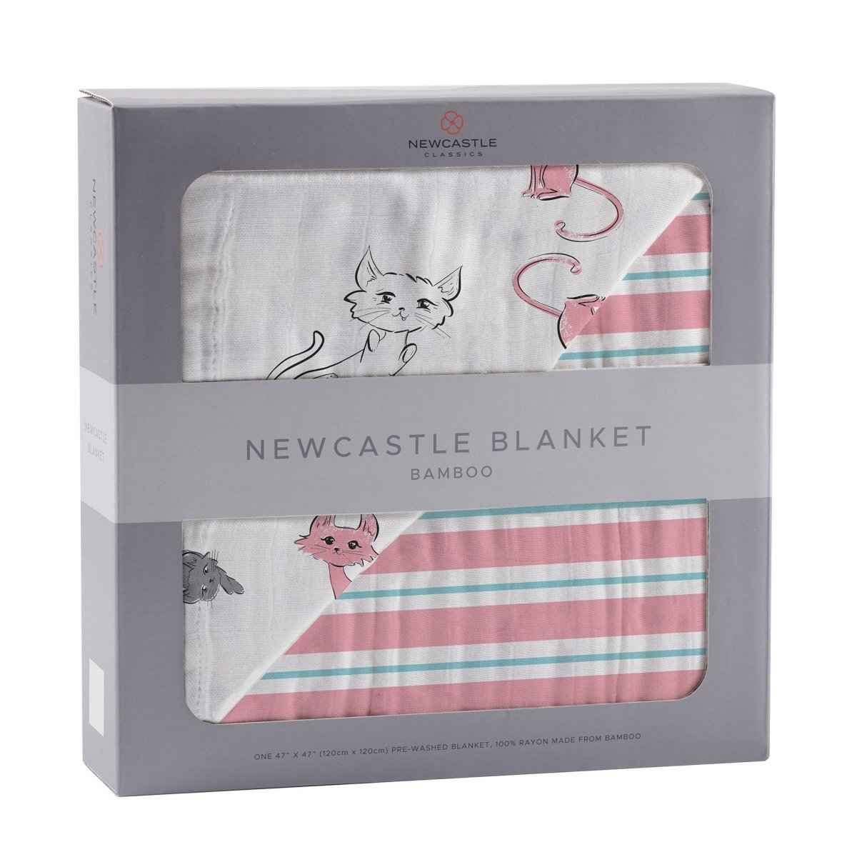 Playful Kitty Bamboo Muslin Blanket with Soft Texture for Kids
