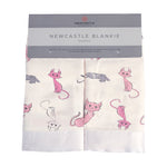 Newcastle Classics Playful Kitty Bamboo Muslin Baby Blankie Twin Set for Infant Comfort - Baby & Toddler > Swaddling & Receiving Blankets > Receiving Blankets Bamboo Security Blanket