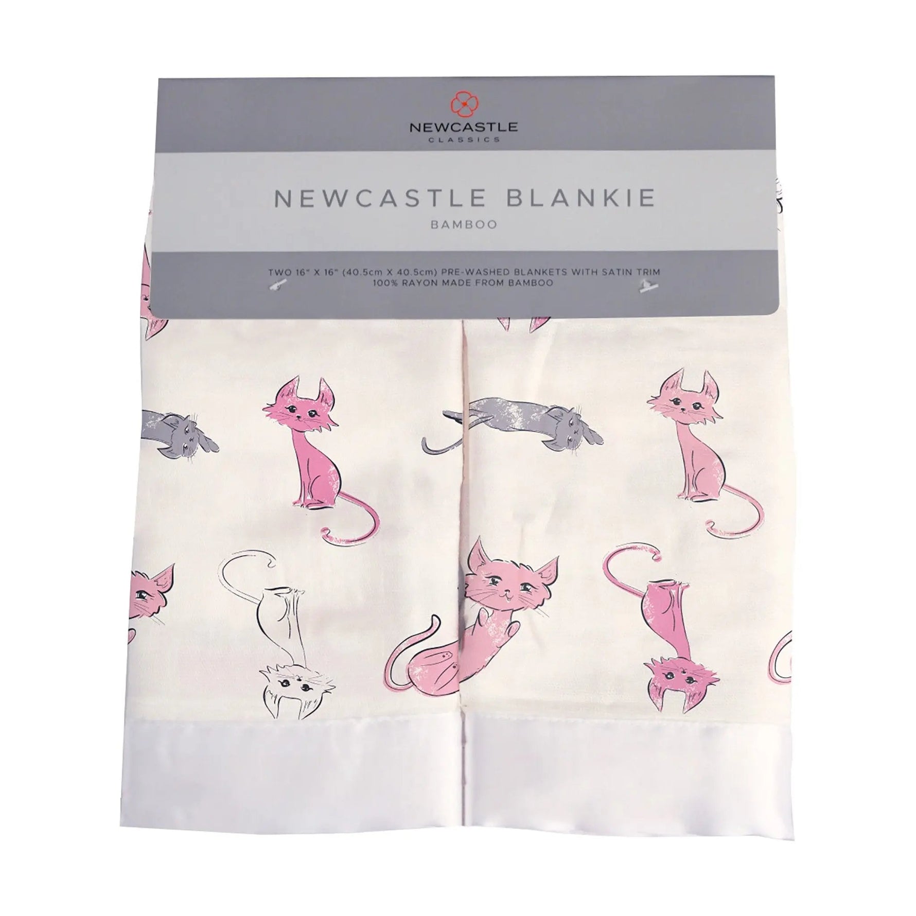 Playful Kitty Bamboo Muslin Security Baby Blankie - Pink, Linens, Scarf | Everetts Place