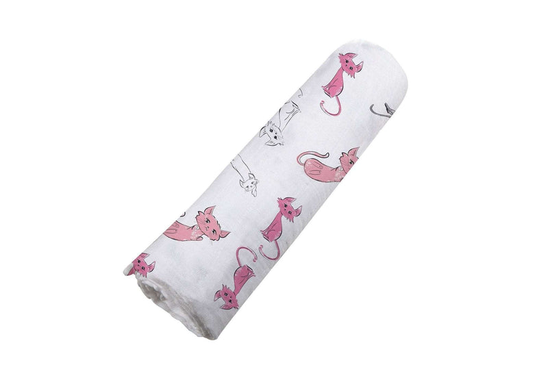 Playful Kitty Bamboo Muslin Swaddle - Everetts Place: Online Boutique - Kids & Babies