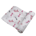 Newcastle Classics Playful Kitty Bamboo Muslin Swaddle - 