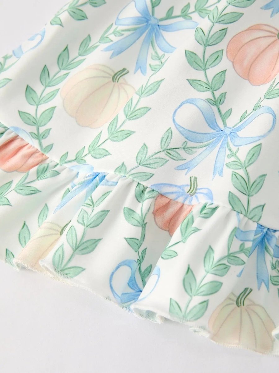 Rylee Faith Designs Playful Pumpkin Dress for Girls Perfect for Halloween Celebrations - 