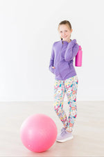 Mila & Rose ® Playful Purple Full - Zip Ruffle Active Jacket - 
