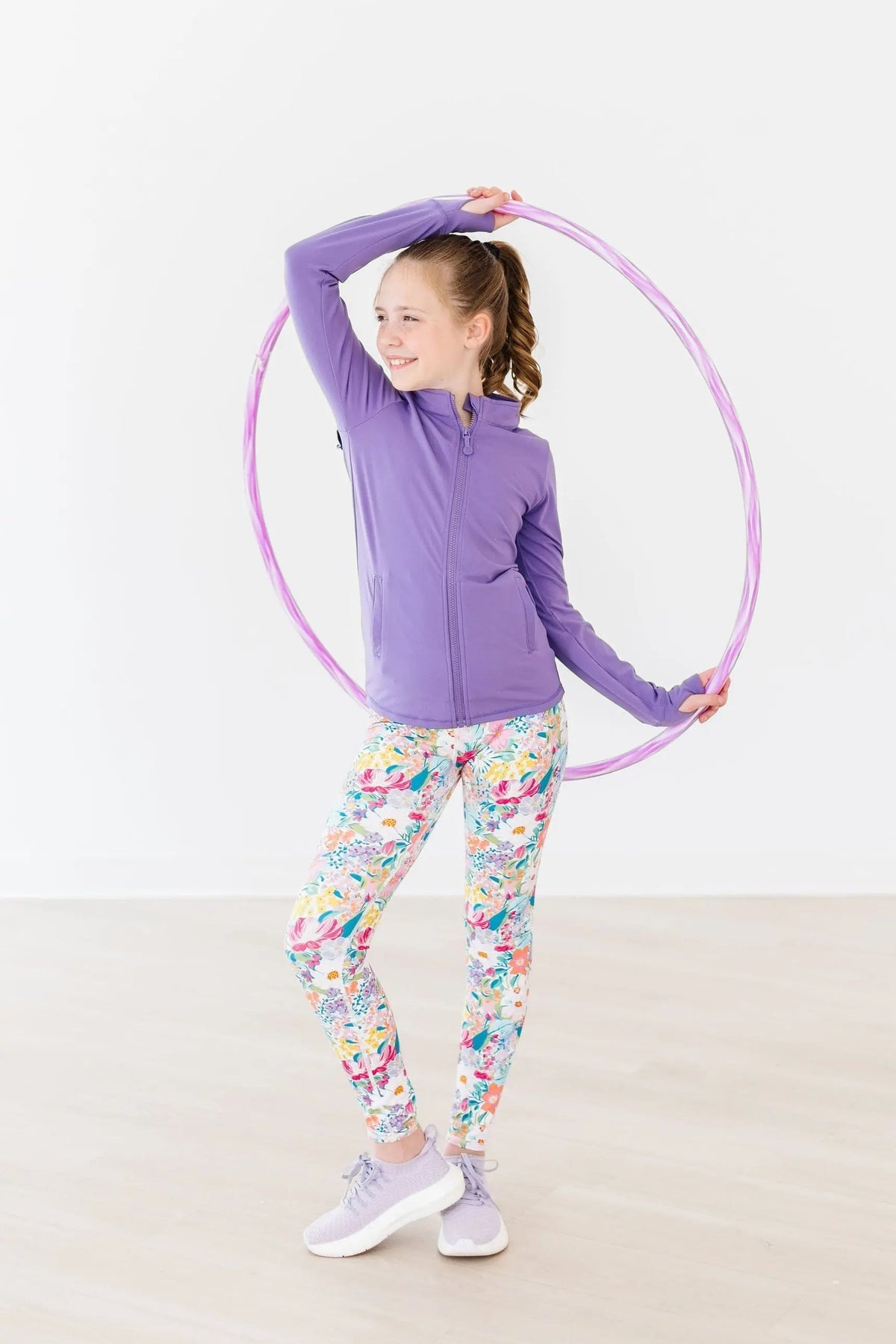 Mila & Rose ® Playful Purple Full - Zip Ruffle Active Jacket - 