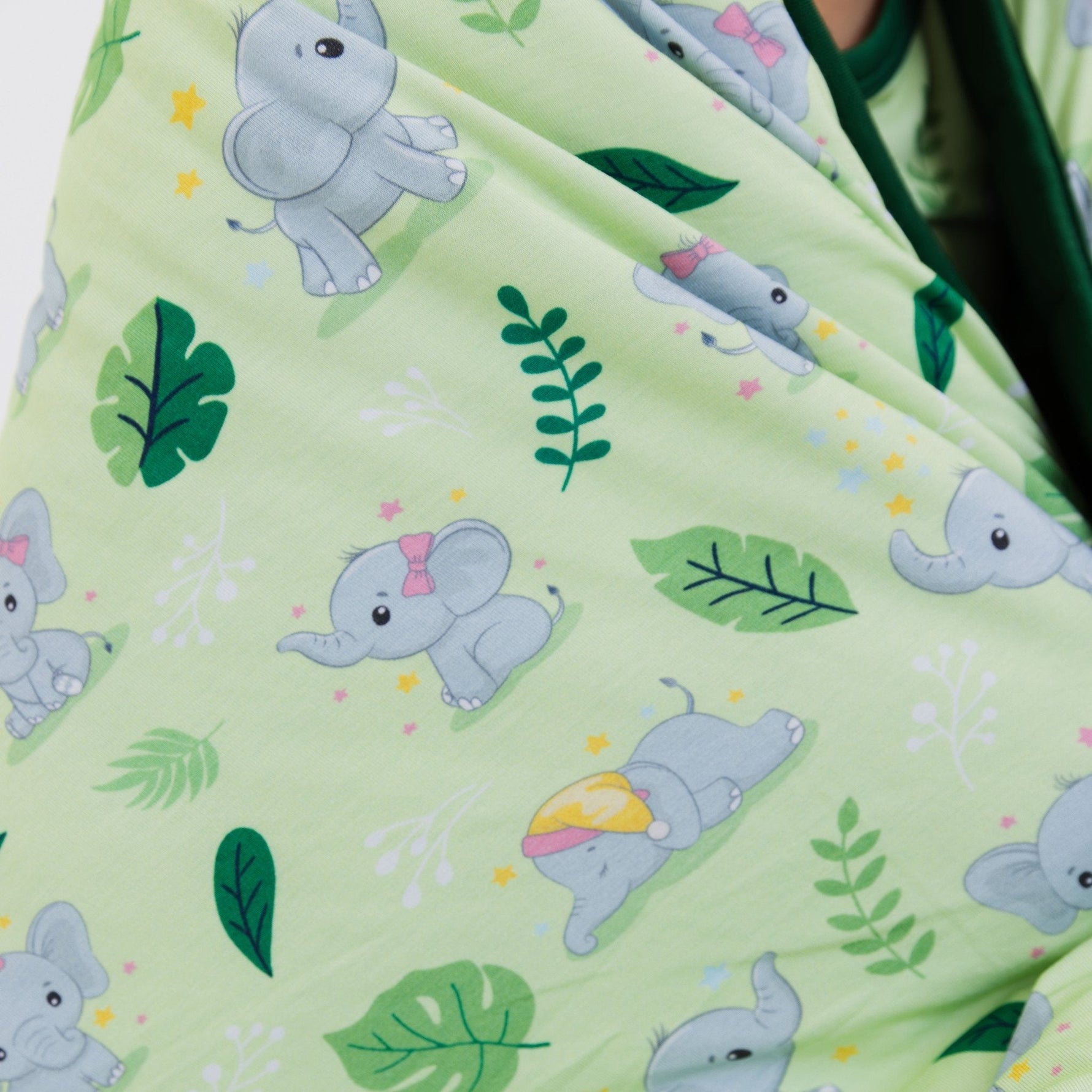Bam & Stitch Playfully Strong Bamboo Kids Blanket | Elephant Print Quilt - 
