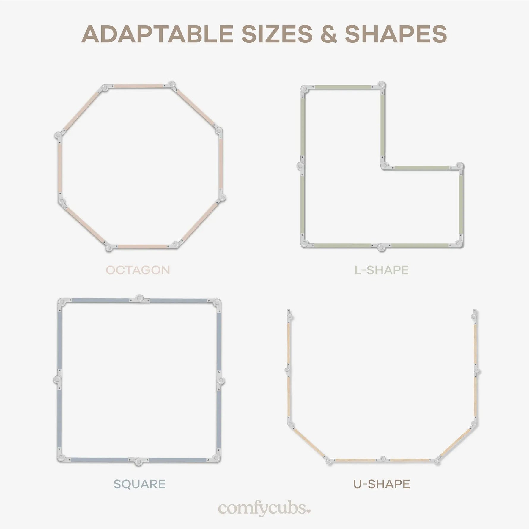 Comfy Cubs Playpen for Toddler and Babies in Natural Wood - 