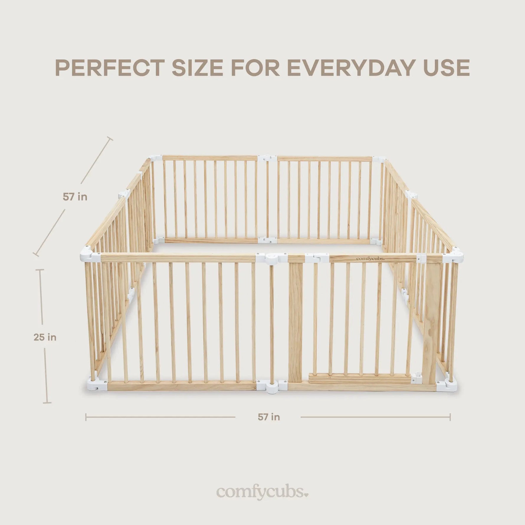 Comfy Cubs Playpen for Toddler and Babies in Natural Wood - 