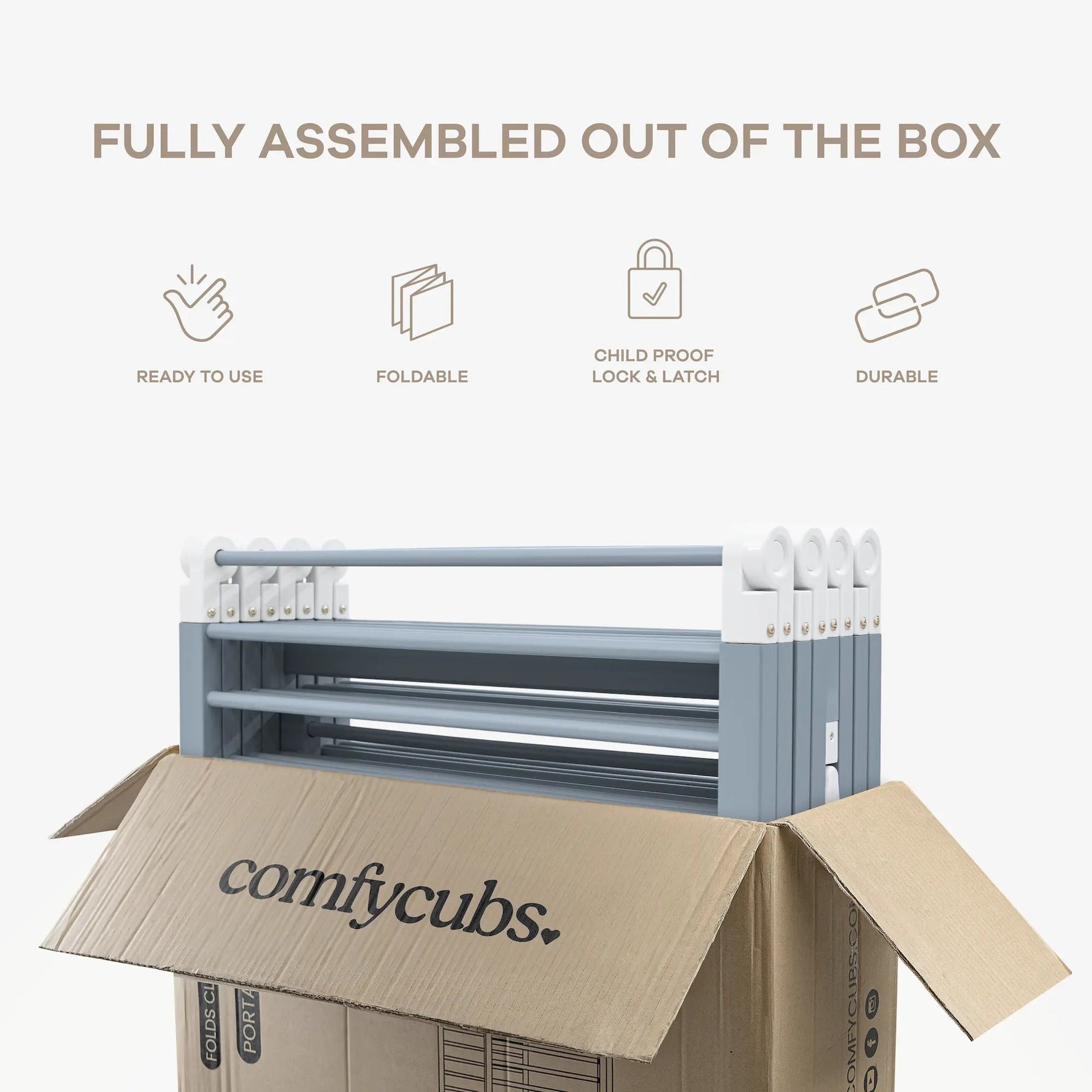 Comfy Cubs Playpen for Toddler and Babies in Pacific Blue - 