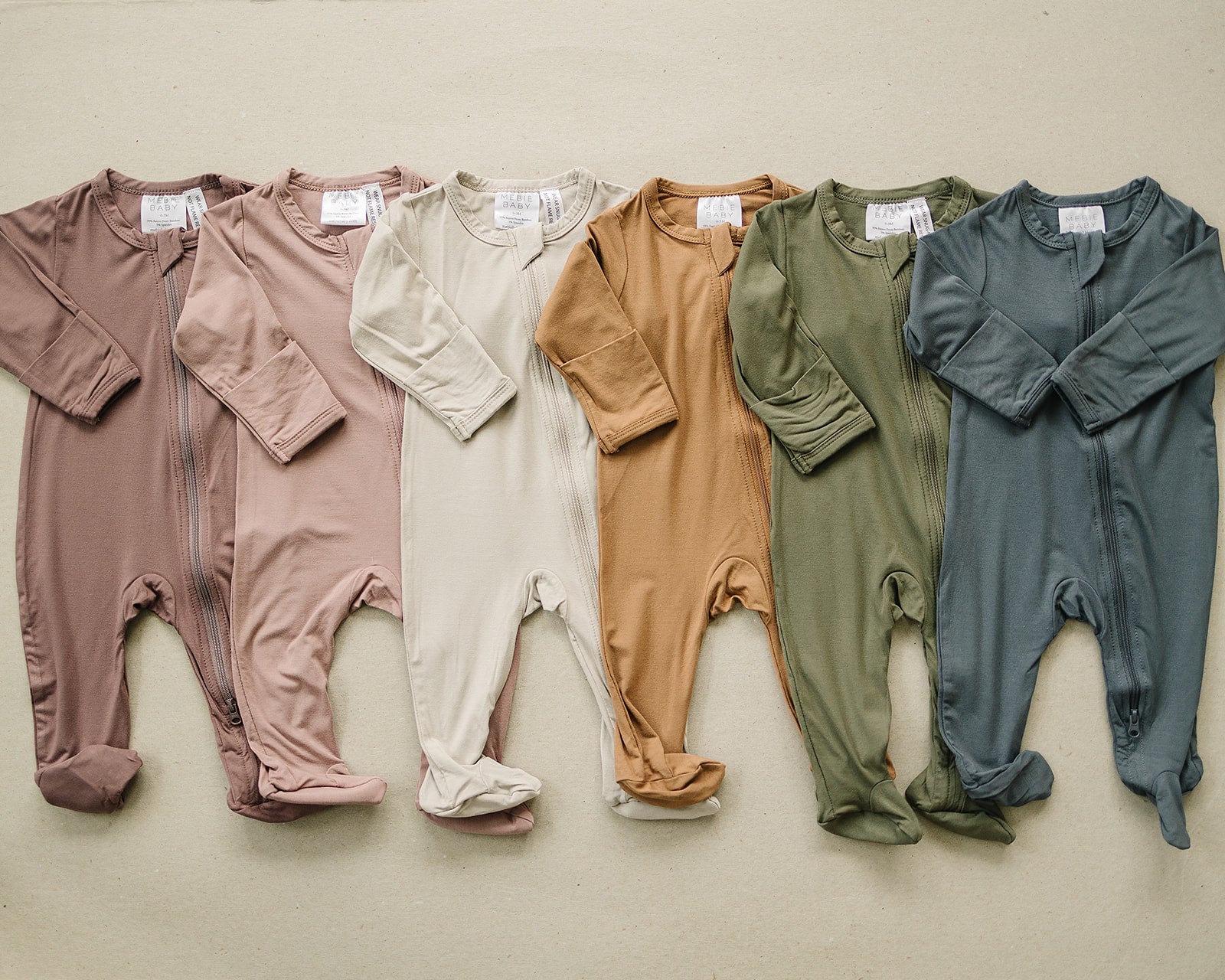 Mebie Baby Plum Bamboo Cozy Footed Zipper Baby Onesie Mebie Baby - 