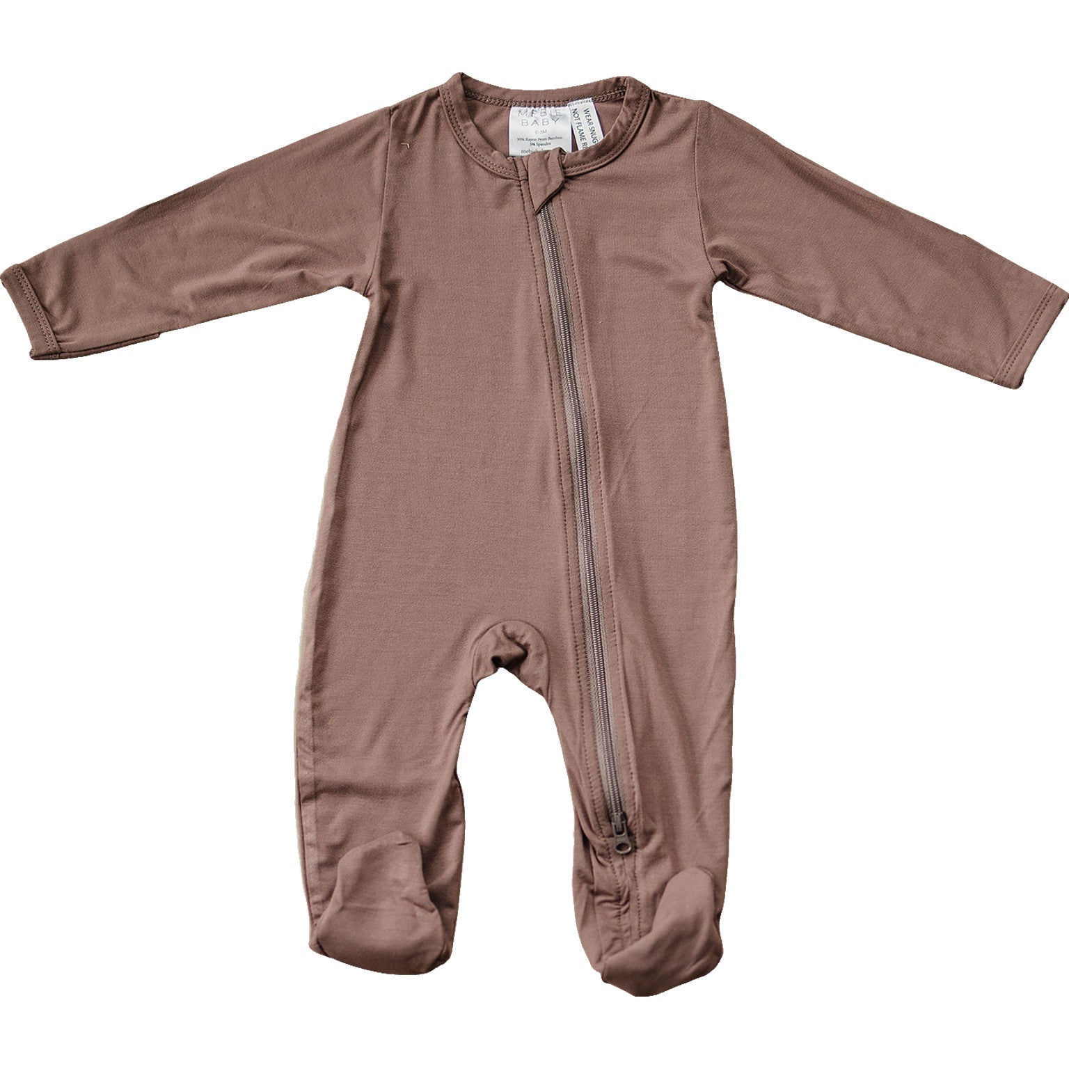 Mebie Baby Plum Bamboo Cozy Footed Zipper Baby Onesie Mebie Baby - 