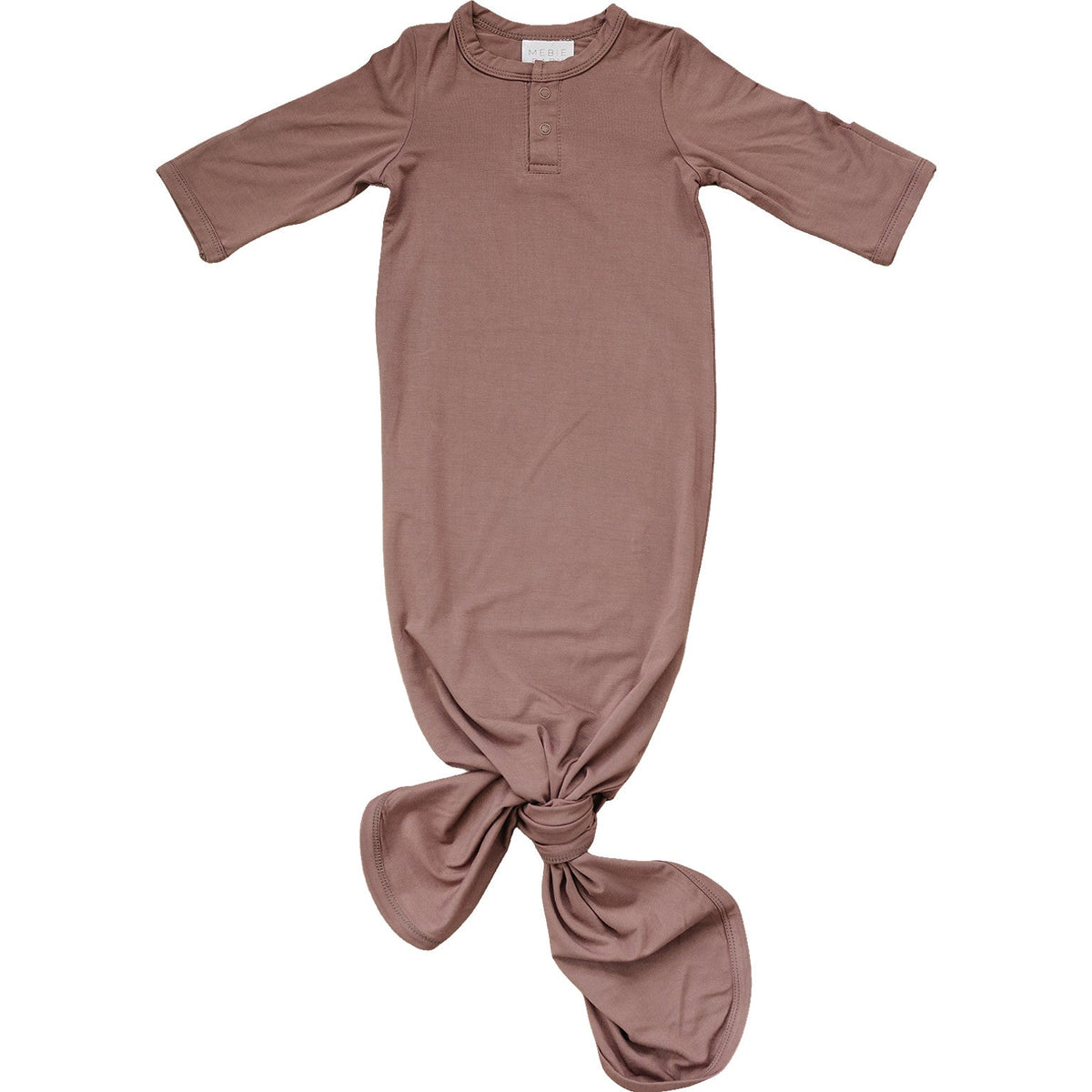 Mebie Baby Plum Bamboo Knot Gown Bamboo Rayon For Baby Size 0 To 3 Months Neutral - 