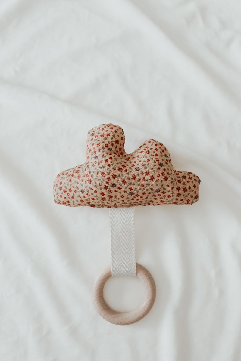 Little Mae & Co Poinsettia Wooden Teethers Star Moon Cloud Shapes Pack - Everetts Place Boutique - 