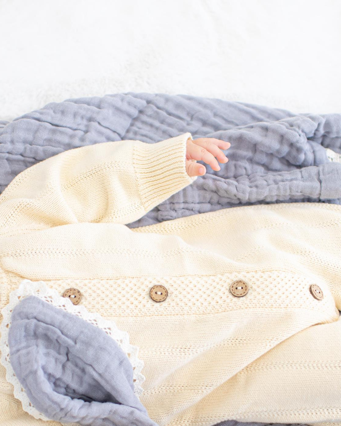 Pointelle Knit Romper in Buttercream by Bestaroo